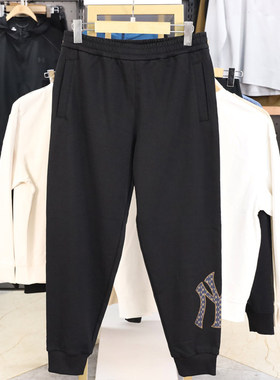 MLB长裤男女同款NY大标情侣宽松针织毛圈卫裤休闲运动裤3APTM0144