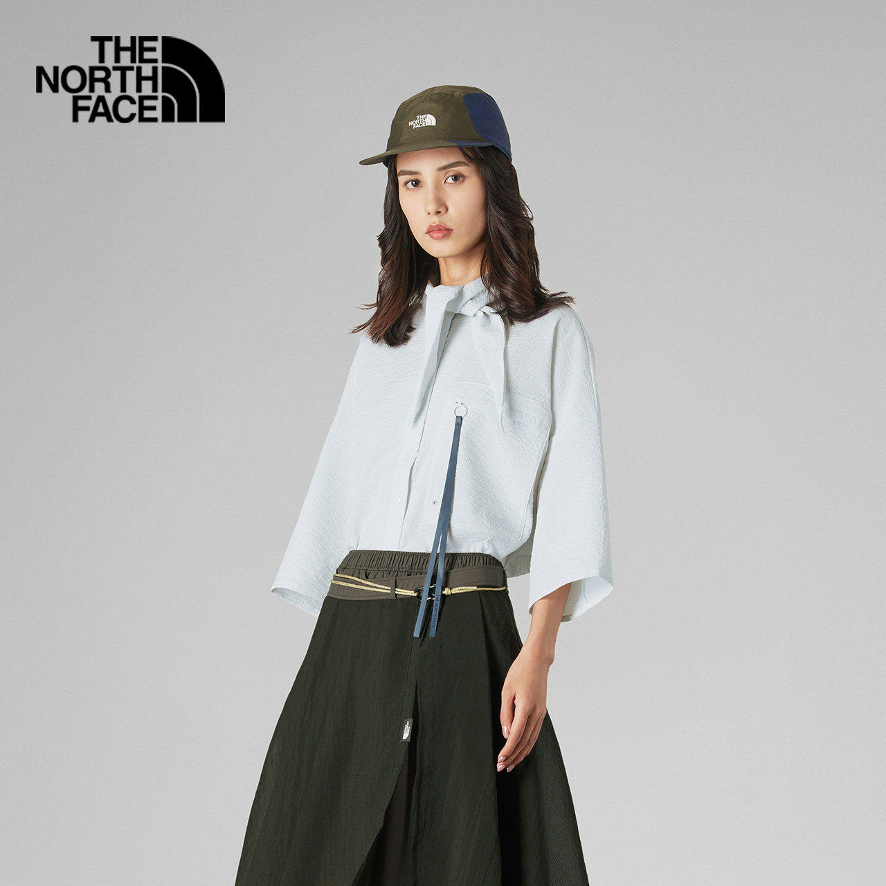 26春夏新款TheNorthFace北面UE女士户外防泼水可拆卸领结衬衫8FCZ