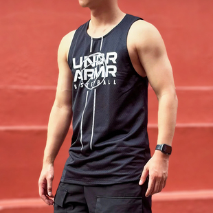 安德玛UA男子背心Zone双面穿网眼速干透气篮球运动无袖 T恤1387088