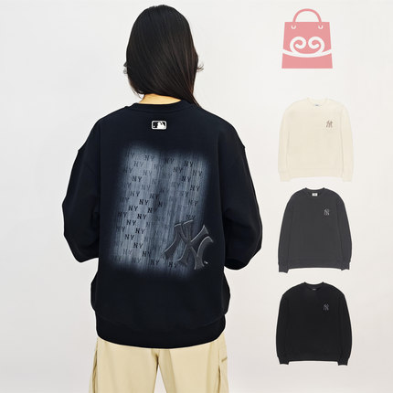 MLB卫衣男女25秋冬新款NY复古波普老花运动套头衫上衣3AMTM0854