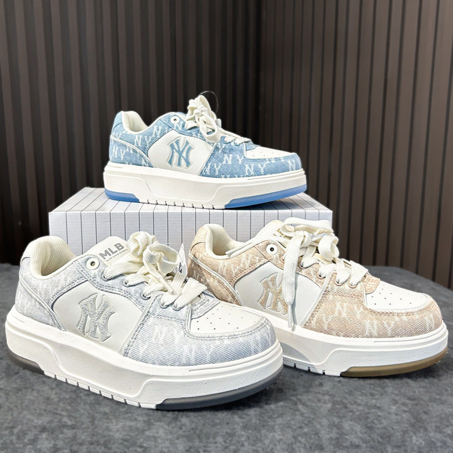 MLB鞋子2025新款男女NY复古老花厚底增高板鞋情侣运动鞋3ASXS015N,运动鞋new,运动休闲鞋,淘宝优惠券,粉丝福利购,淘宝优惠卷