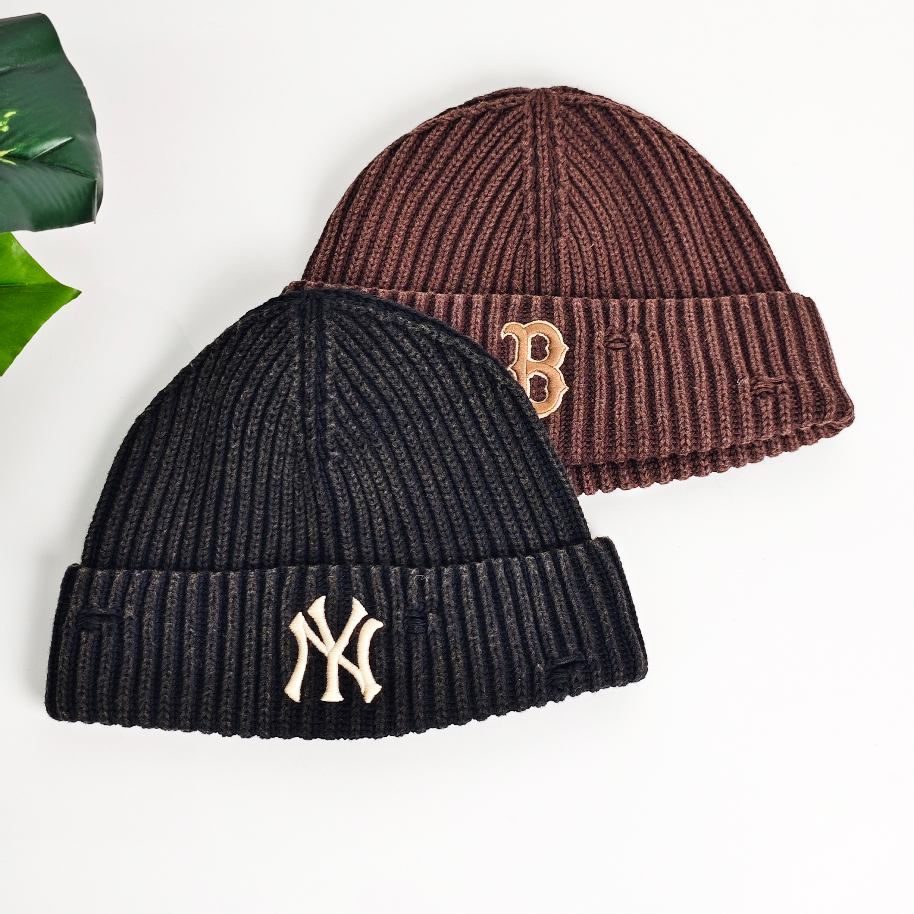 MLB男女同款毛线帽秋冬针织冷帽