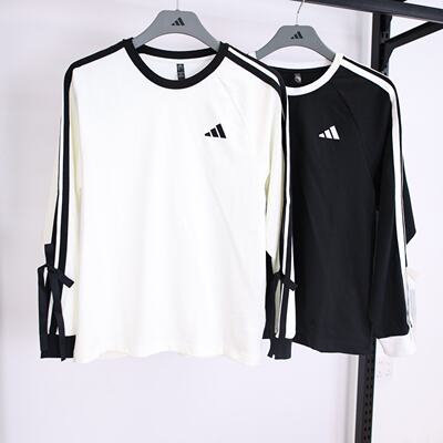 adidas阿迪达斯三条纹舞动系列运动休闲女长袖T恤KG3859/KG3858