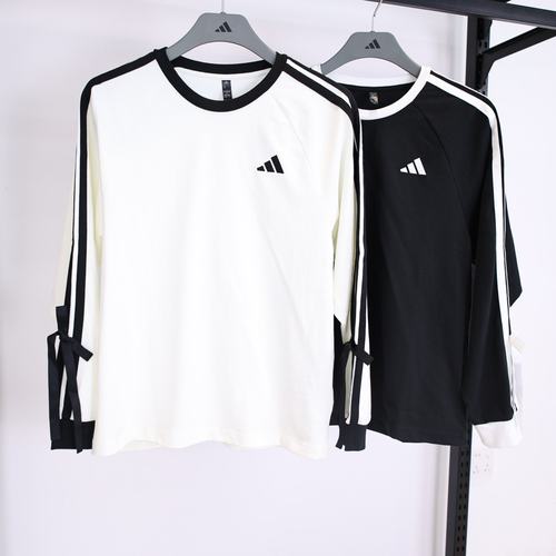 adidas阿迪达斯三条纹舞动系列运动休闲女长袖T恤KG3859/KG3858