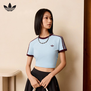 26新款adidas阿迪达斯三叶草女短袖修身运动T恤 KD3684/KD3683