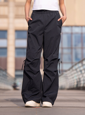 MLB女子长裤26春夏新款NY小标凉感宽松运动防泼水阔腿裤3FWPB0263