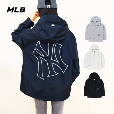 MLB冲锋衣25秋冬新款男女NY大标GORE TEX防水夹克外套3AWJB9154