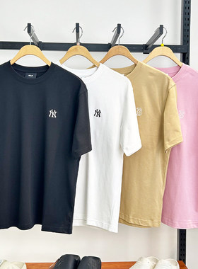 MLB短袖25新款男女NY小标情侣半袖休闲圆领纯棉运动T恤3ATSB0253