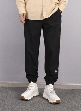 MLB长裤男女同款NY小标情侣卫裤束脚长裤运动宽松休闲裤3FWPB0431