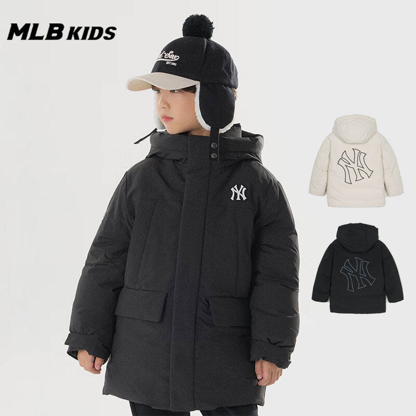 MLB防风保暖连帽运动羽绒服