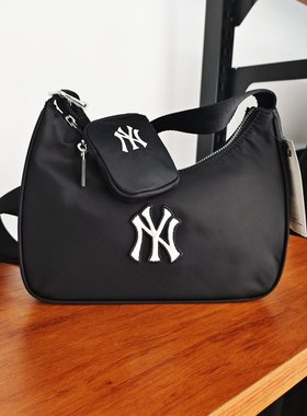 MLB斜挎包25新款男女通用NY刺绣情侣时尚运动包单肩包3ACRB045N