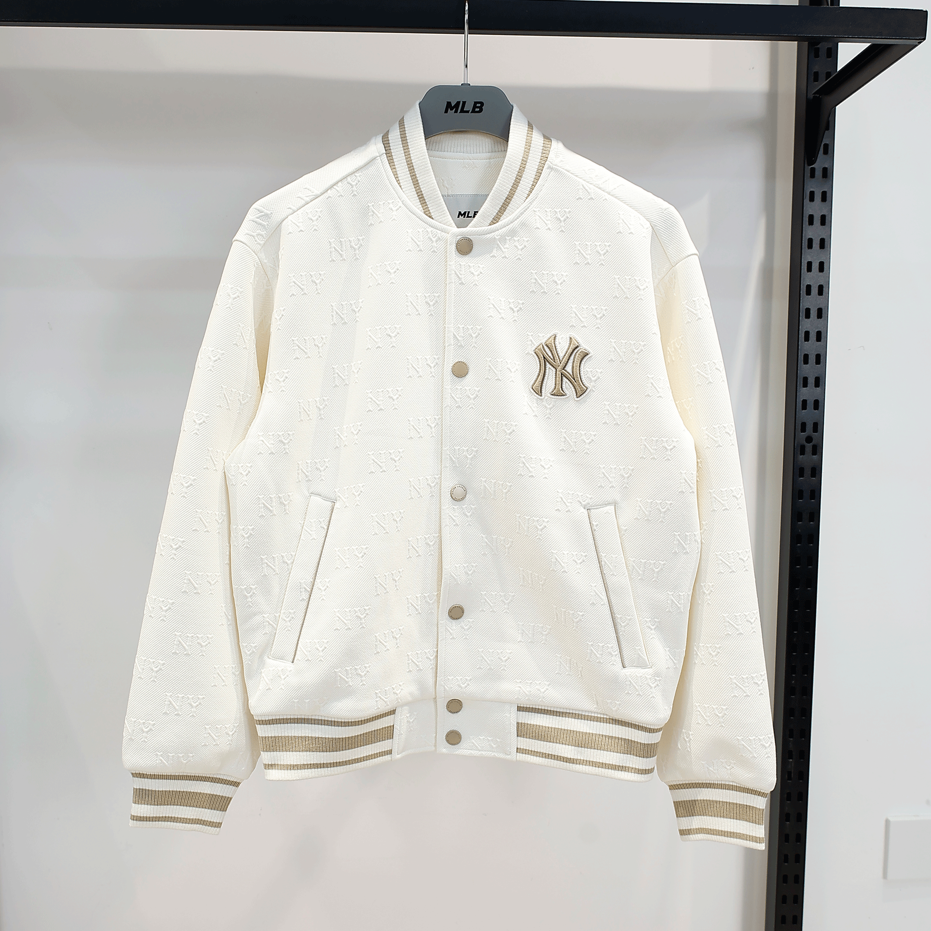 2026新款MLB棒球服男女运动外套NY暗纹老花满标情侣夹克3AJPM0261