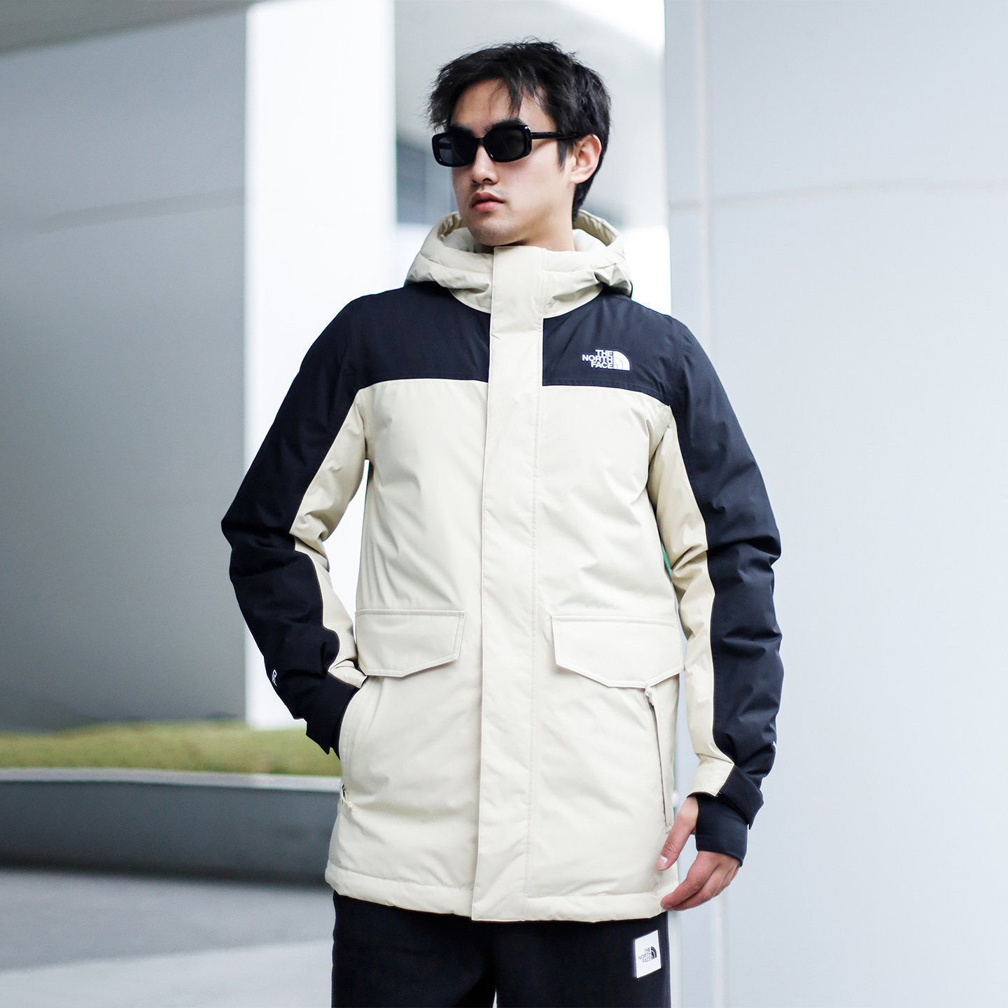 北面男子高克重鹅绒防水羽绒服