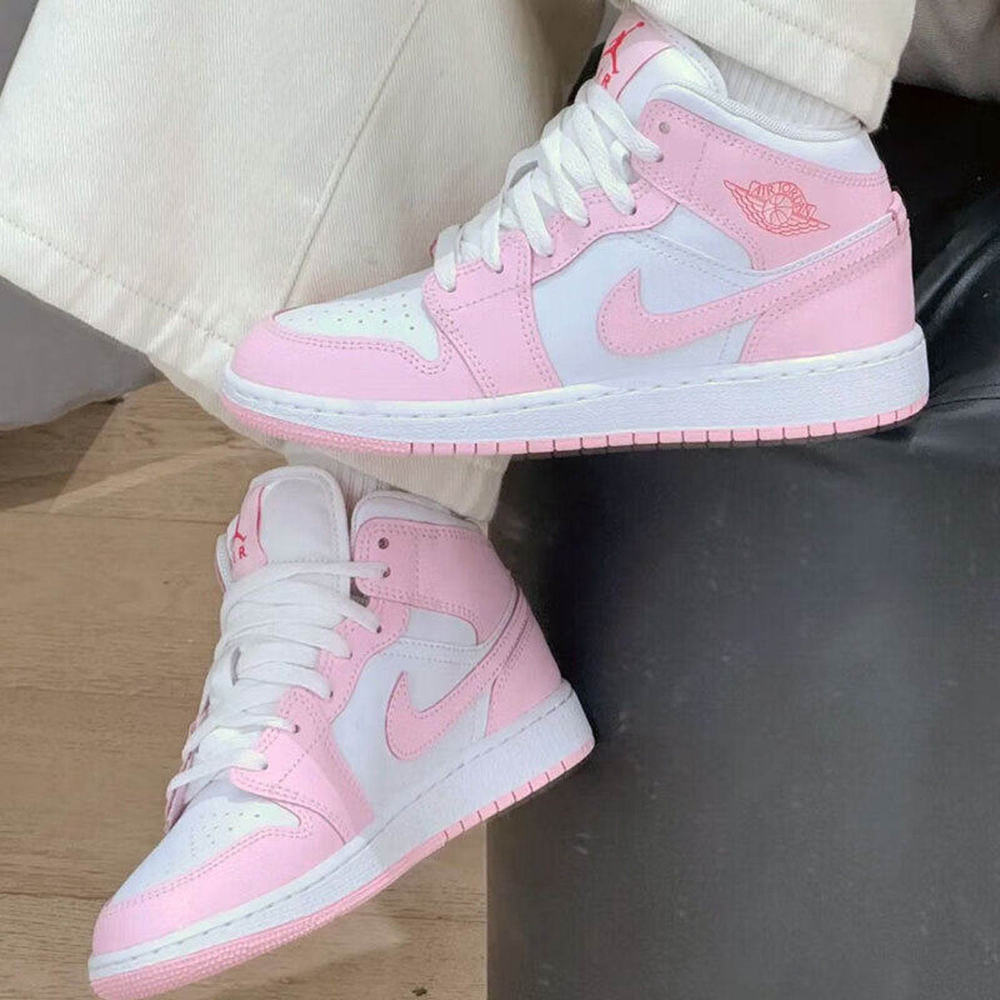 25新款Nike耐克大童女鞋Air Jordan 1 AJ1高帮篮球运动板鞋DQ8423
