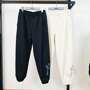 3APTM2056 NY老花大标加绒束脚休闲运动裤 MLB长裤 男女25秋冬新款
