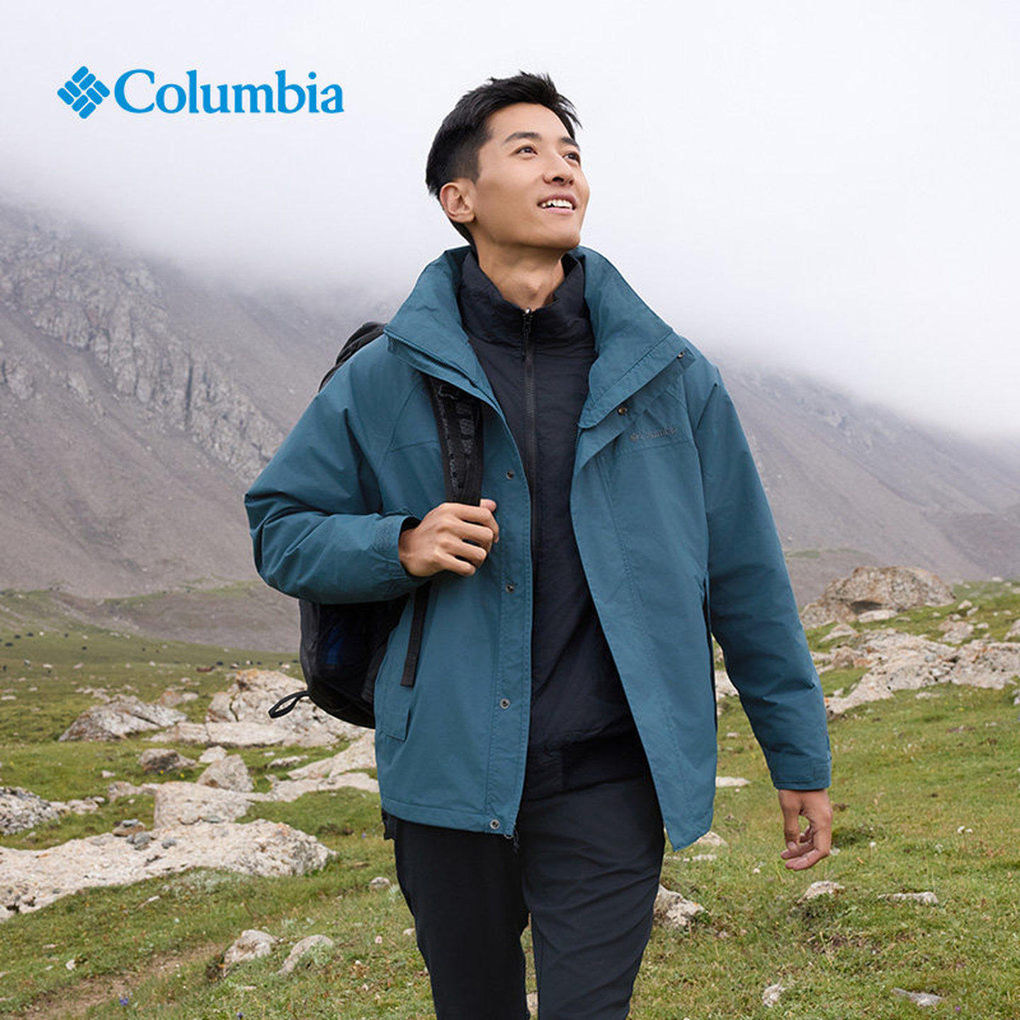 Columbia哥伦比亚男士防水冲锋衣25秋冬金点夹棉内胆三合一XE3899