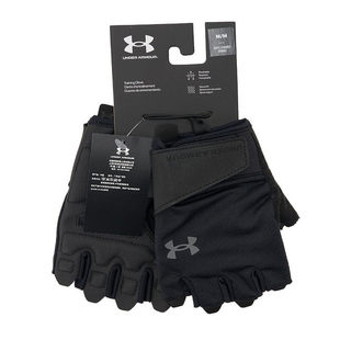安德玛UA男子舒适透气耐磨运动健身训练器械撸铁半指手套1369826