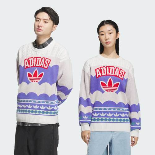 阿迪达斯三叶草毛衣男女针织衫