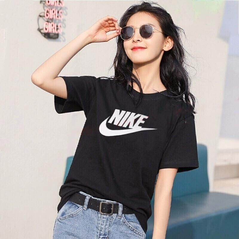 耐克女纯棉印花休闲柔软短袖