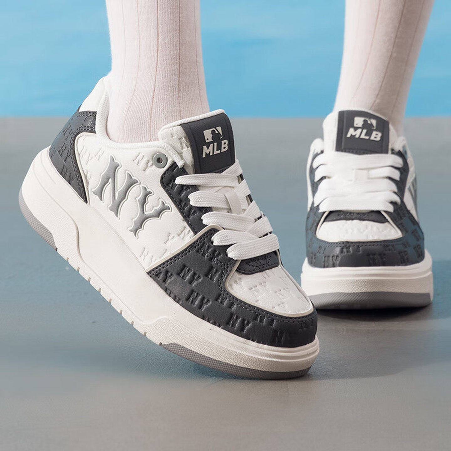 MLB板鞋男女25新款NY复古老花厚底增高学长鞋运动休闲鞋3ASXE035N,运动鞋new,运动休闲鞋,淘宝优惠券,粉丝福利购,淘宝优惠卷