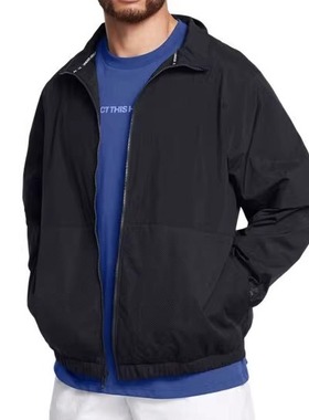 安德玛UA男子夹克春季Crinkle Woven梭织休闲健身运动外套1386605