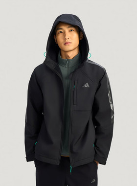 Adidas阿迪达斯男子加绒软壳夹克连帽外套KR2496/KR2497/KR2498