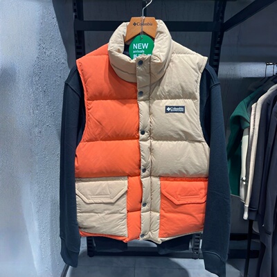 哥伦比亚男款羽绒马甲保暖立领