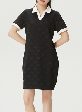 MLB连衣裙女子26春夏新款NY刺绣小标短袖长款运动T恤衫3FOPM0263