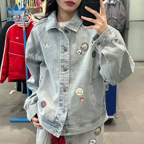 阿迪达斯男子牛仔夹克外套