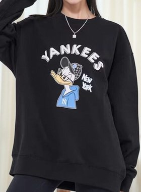 MLB美职棒男童女童迪士尼联名款唐老鸭印花卫衣套头衫 7AMTD1014