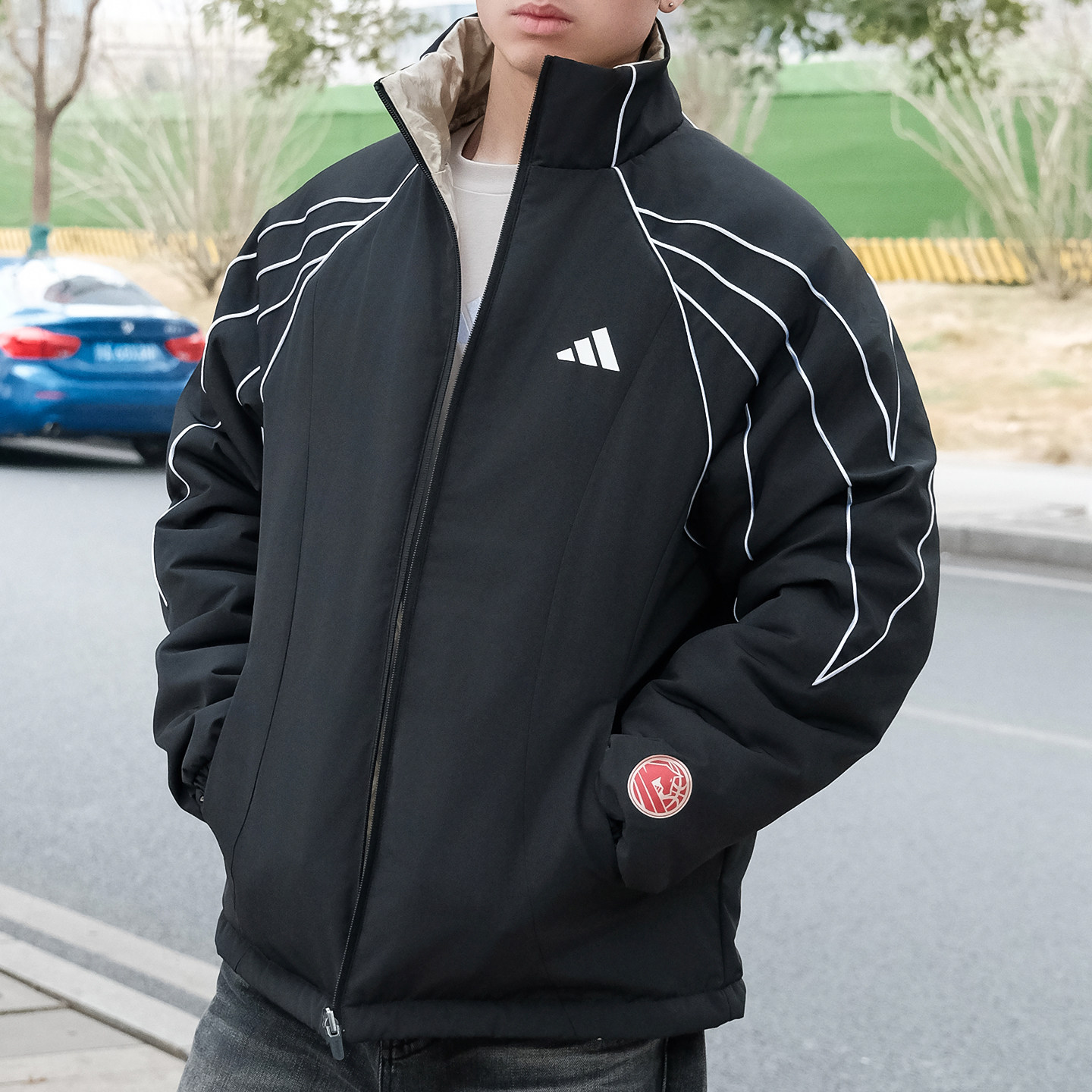 阿迪达斯男子新年款棉服外套
