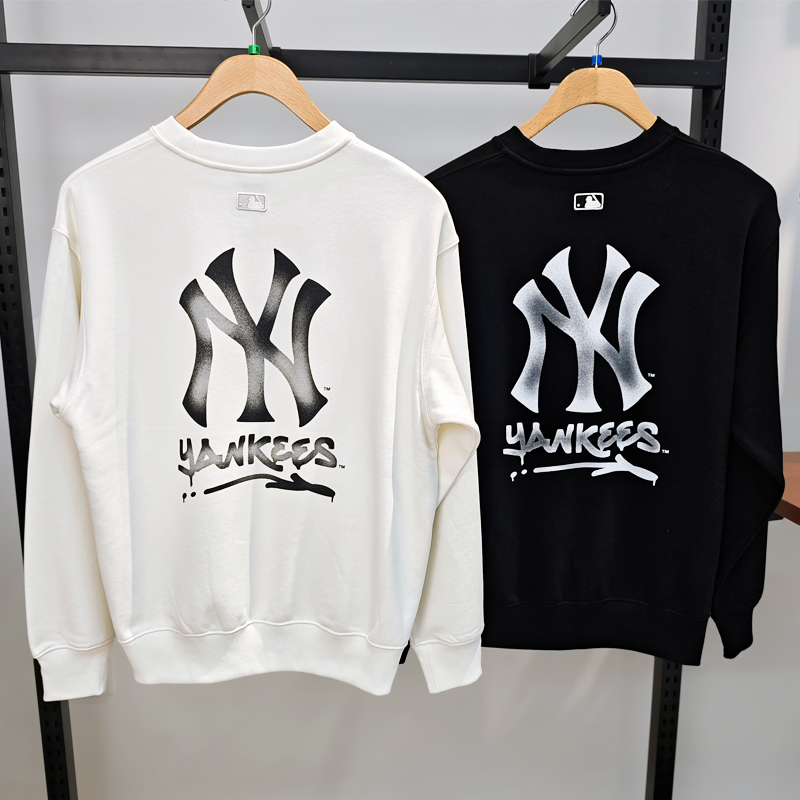 MLB男女同款运动卫衣圆领NY大标