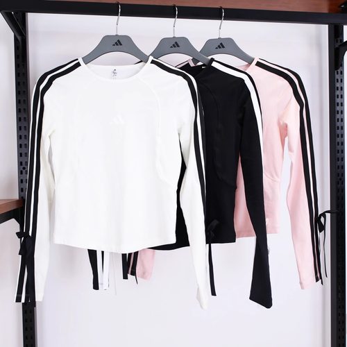 阿迪达斯女子运动T恤蝴蝶结长袖