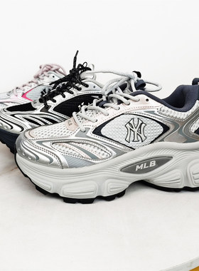 MLB男女鞋25新款NY复古虞书欣同款老爹鞋情侣运动休闲鞋3ASHWD15N