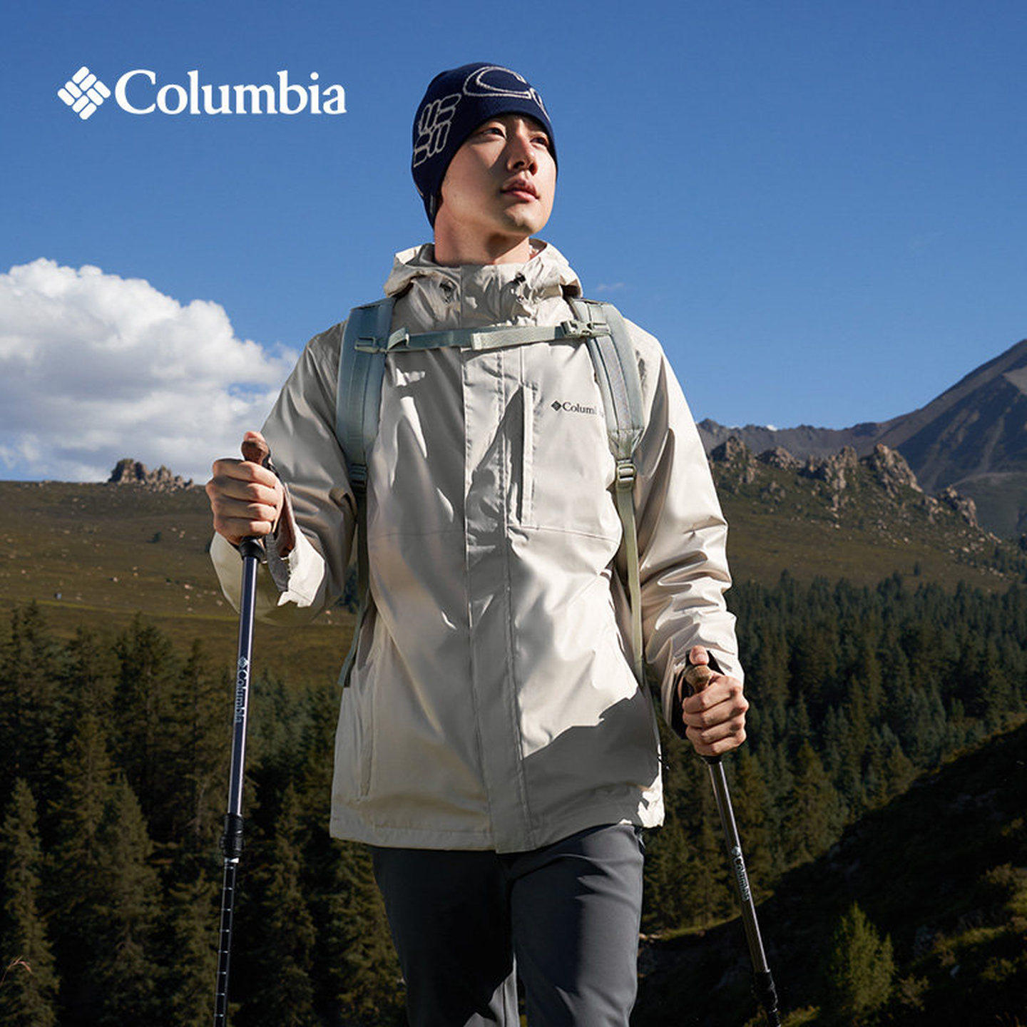 Columbia哥伦比亚冲锋衣男25秋冬新款户外羽绒内胆三合一XE5542