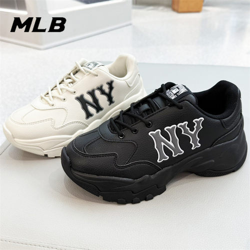 MLB男女鞋秋冬款NY经典厚底增高老爹鞋时尚百搭运动鞋3ASHC015N