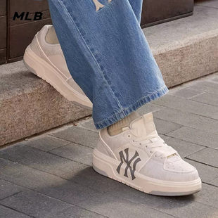 MLB鞋子男女同款24新款NY老花板鞋厚底学长鞋运动休闲鞋3ASXCLD4N
