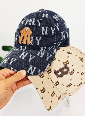 MLB儿童棒球帽25新款男女NY满印老花牛仔帽子运动鸭舌帽7ACPM035N