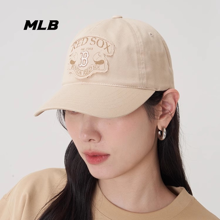 MLB男女帽子2025新款NY学院风刺绣logo运动鸭舌帽棒球帽3ACPV045N