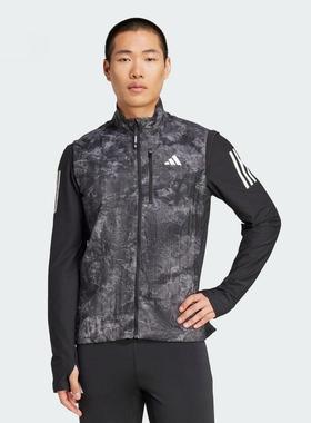 adidas阿迪达斯25秋季新款印花无袖背心男修身运动胸袋马甲JN9684