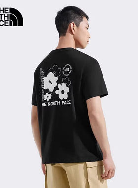 春夏款TheNorthFace北面男女同款户外纯棉透气印花短袖T恤|8EYB