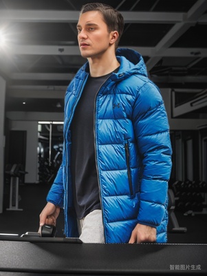 安德玛保暖连帽长款羽绒服