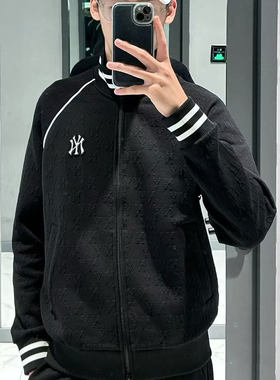 MLB外套男女同款NY刺绣小标情侣防风运动立领上衣夹克3ATRM0344