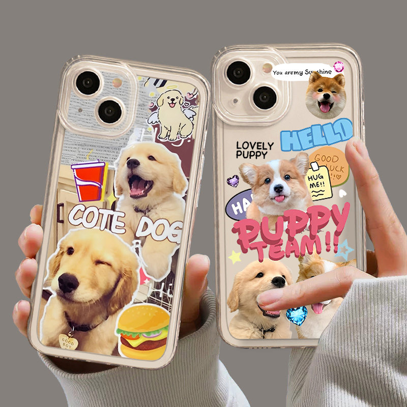 小金毛手机壳苹果简约情侣