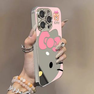 vivo镜面HelloKitty手机壳OPPO小众iQOO13高级感hello简约Kitty女KT猫neo10可爱s20s19甜美x200适用Reno12Pro