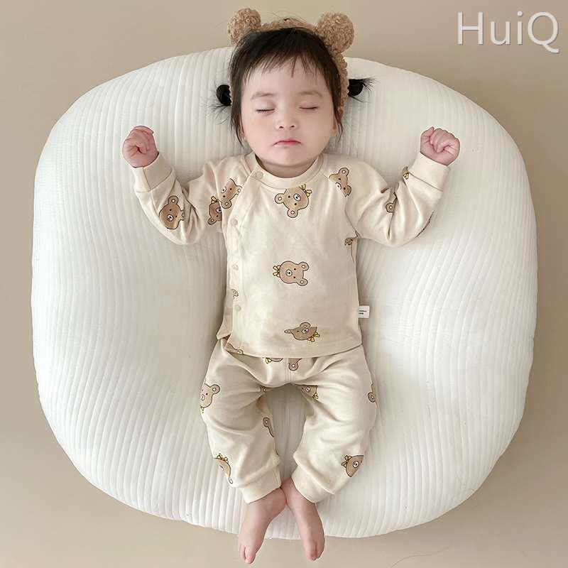 婴儿春秋季套装分体高腰护肚纯棉薄款宝宝睡衣家居服儿童内衣打底