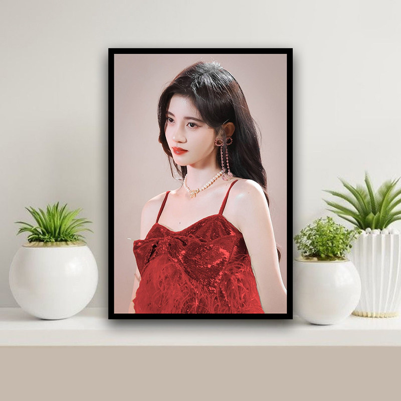 数字油画diy手绘填色明星时尚鞠婧祎美照填色创意休闲装饰送礼物