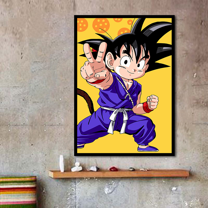 动漫赛亚人孙悟空七龙珠 diy数字油画学生手工填色减压卧室装饰画