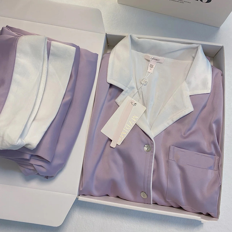 高级感绸缎情侣睡衣冬季加绒保暖