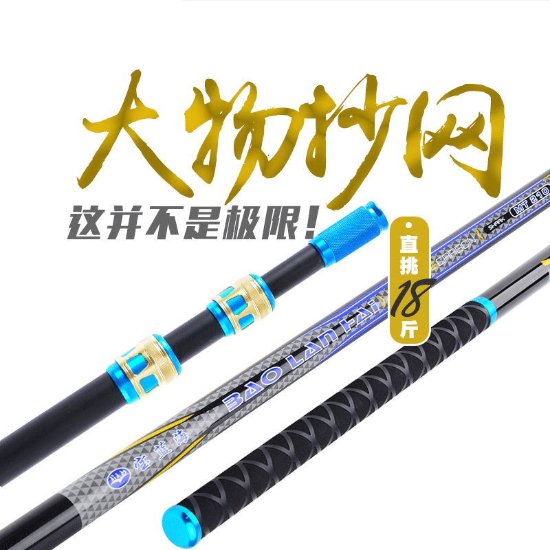 碳素大物抄网竿轻硬抄鱼杆野钓